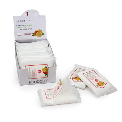 Lingettes pour masque CPAP de voyage Purdoux - paquet de 12